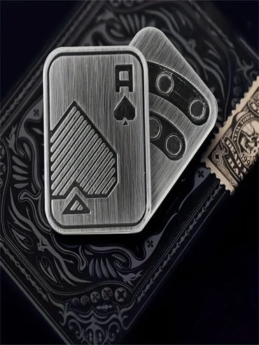 Metal Card Fidget Slider Toys Poker Push Card Fidget Stress Relief Haptic Coin Office Desk Toys Gifts