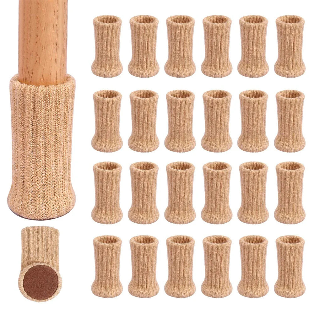 High Elastic Table Chair Furniture Leg Socks 24pcs Set Floor Protectors Covers with Anti-Scratch Pads