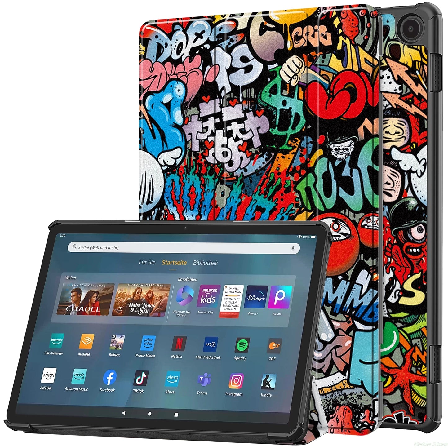 Stylish Tablet Folding Stand Case for Amazon Fire Max 11 HD10 HD8 Protective Shell Cover