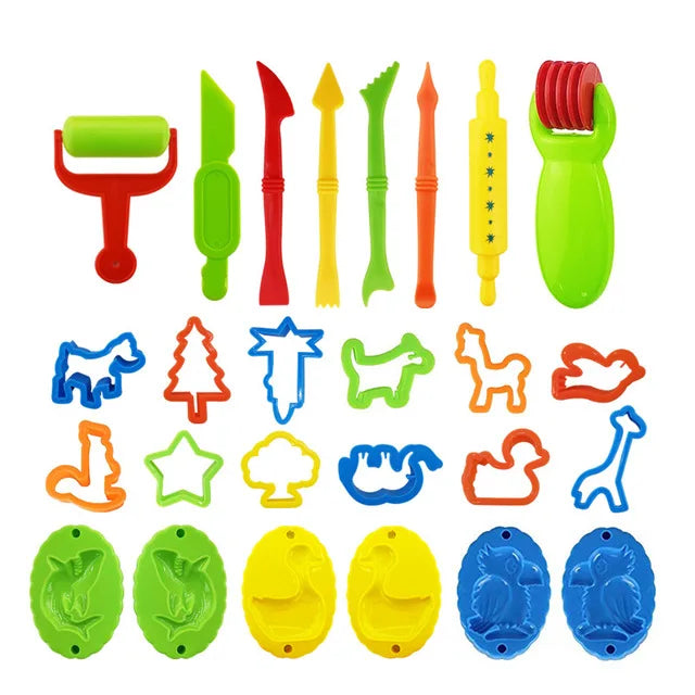 Children DIY Play Dough Plasticine Mold Modeling Clay Accessories Tool Kit Plastic Set Knife Molds Kids Educational Toys
