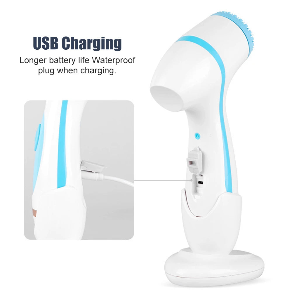 Ultrasonic 3 In 1 Electric Facial Cleansing Brush Face Massager Rotating Deep Cleaning Tool