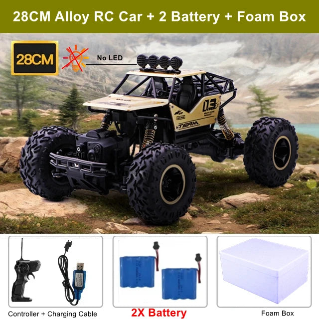 Off Road 4x4 Remote Control RC Cars 4WD 2WD Car Radio Buggy Truck Racing Drift with Led Lights Toys Gift for Boys Girls Children Kids