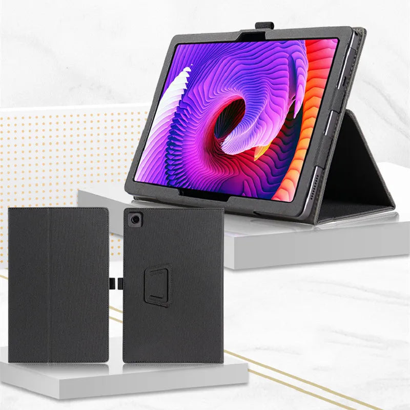 Luxury Leather Folio Stand Case for Motorola Moto Tab G62 10.6" Tablet PC Magnetic Cover with Hand Strap