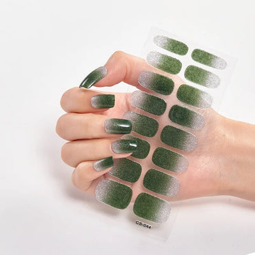 DIY Glitter Nail Stickers Ultra-thin Non-trace Full-wear Waterproof Nail Polish Film 16pcs