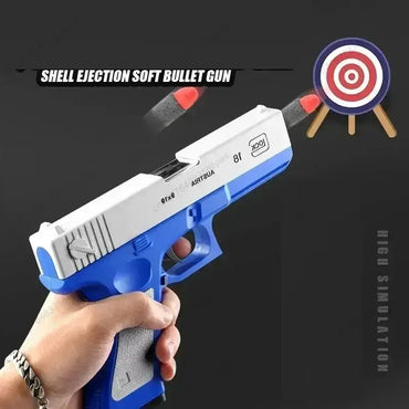 Foam Darts M1911 Glock Pistol Toy Gun Soft Bullet Shell Ejecting Blaster Manual Airsoft Weapon with Silencer For Kids Adults