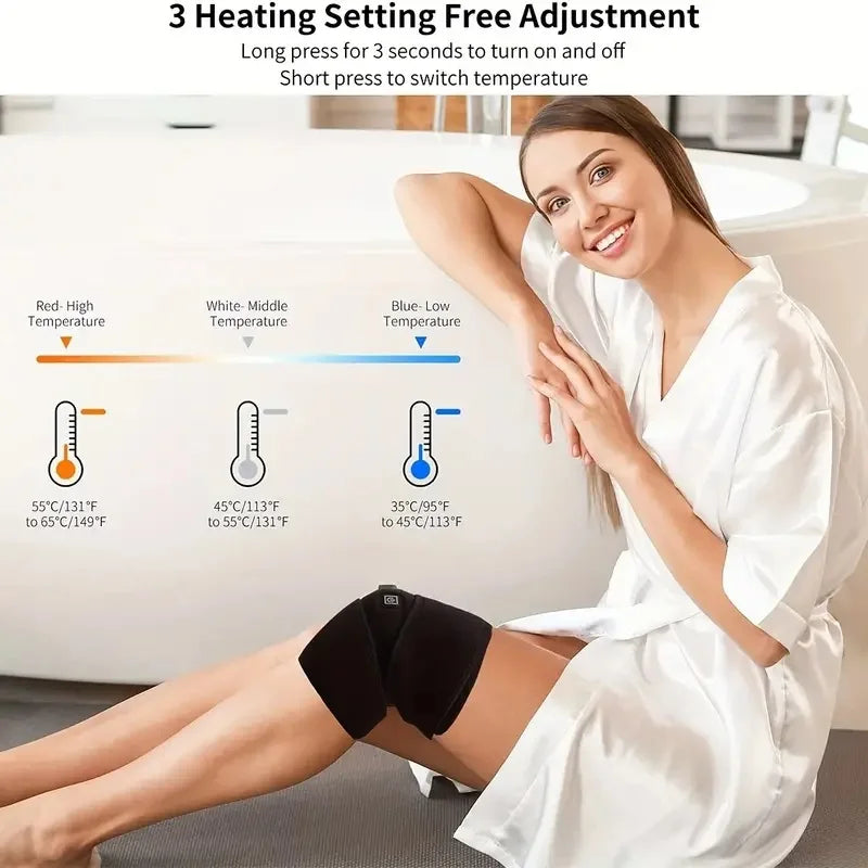 Electric Heating Knee Pad Protection Joint Care Device with One Click Adjustment Three Temperature Levels