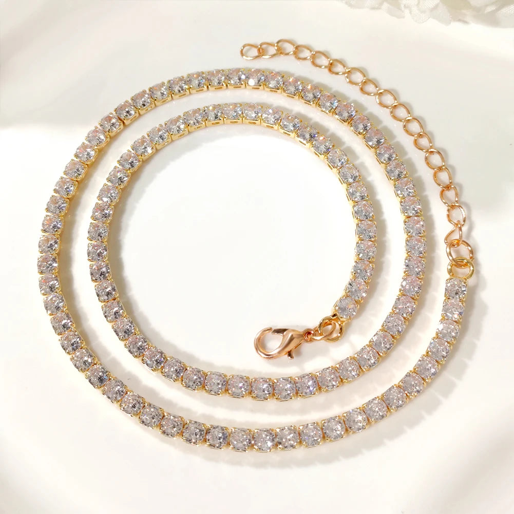 Elegant Sparkling Cursive Initial Name Letters Silver Gold Color Pendant Necklace Zircon Bling Alphabet Jewelry