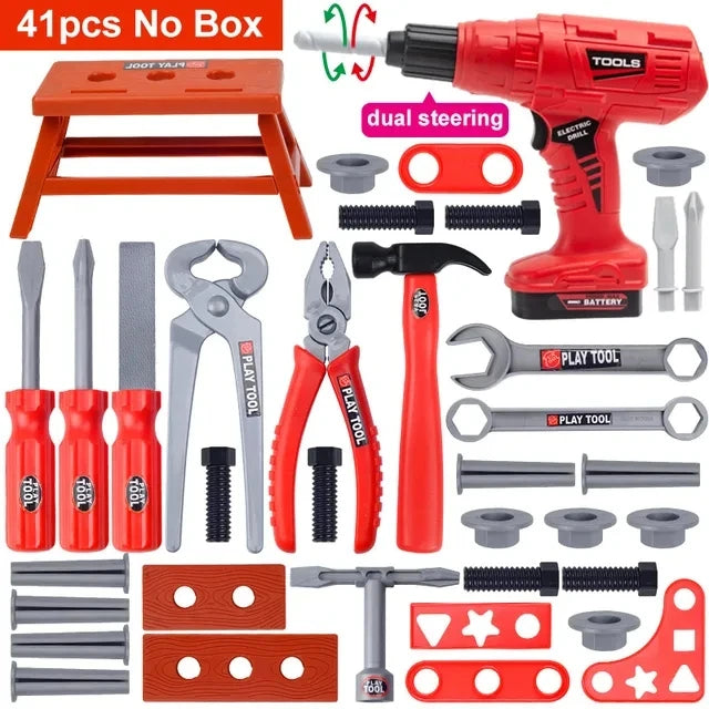 Children Toy Tools Kits Engineer Simulated Repair Tool Set Electric Drill Screwdriver Play House for Kids