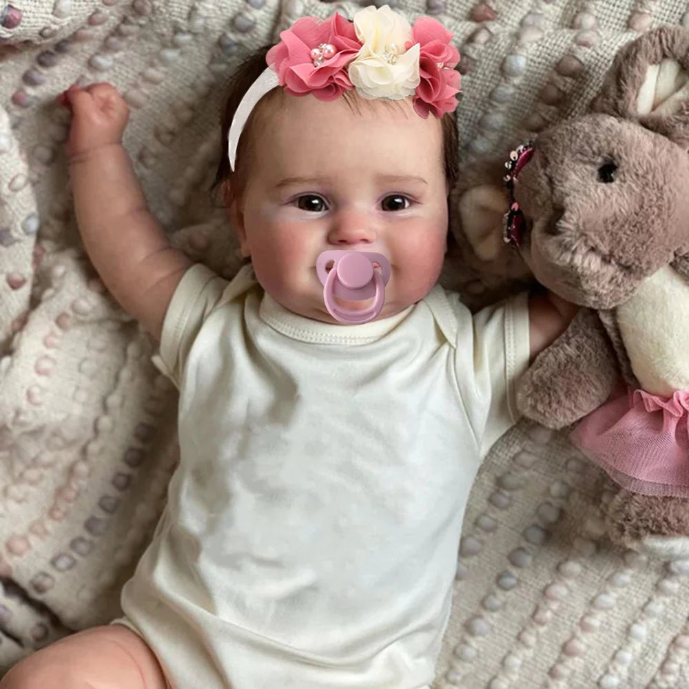 Lifelike Full Vinyl Reborn Girl Doll Waterproof Maddie Hand-Detailed Painted Doll Toy Gift 50cm