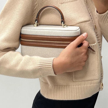 Modern Canvas Shoulder Purse Handbag for Women Casual Fashion Box Style Crossbody Bags