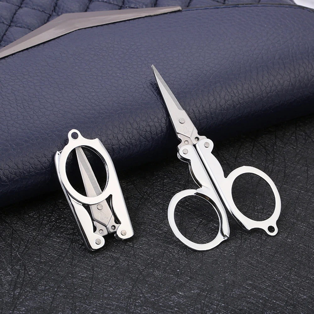 Portable Travel Mini Nail Clippers Trimmers Scissors Multifunctional Stainless Steel Clipper Trimmer Folding Small Scissors