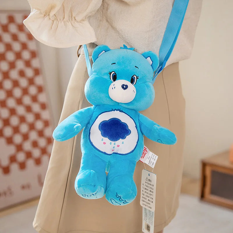 Popular Cute Care Bears Plush Backpack Kawaii Fashion Plushie Doll Girl's Children's Shoulder Bag Knapsack