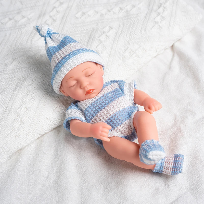 Cute Dress Up Silicone Baby Doll Toys Waterproof Vinyl Bebe Cute Mini Reborn Doll For Girls Birthday Great Gift 20cm