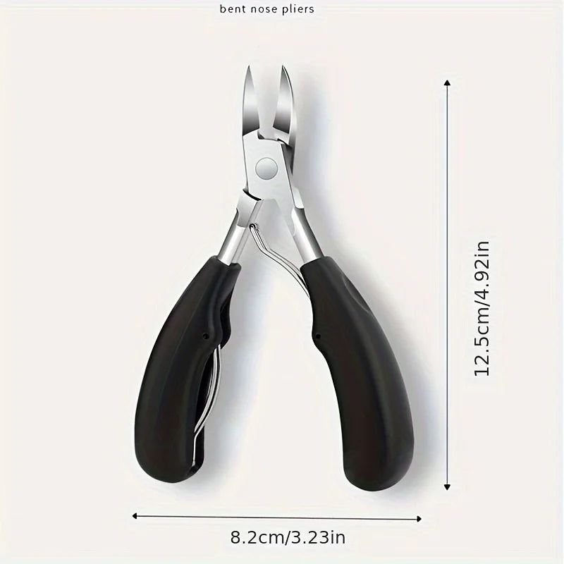 Stainless Steel Professional Grade Concave Nail Clippers for Thick Nails and Ingrown Toenails Sharp Curved Blade for Easy Trimming File Tool