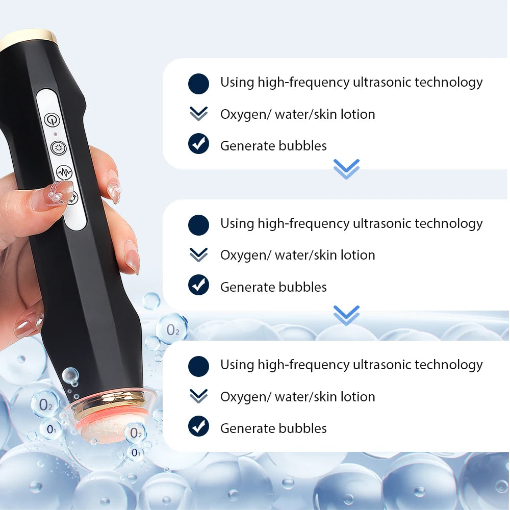 Portable Anti-aging CO2 Oxygen Bubble Pen Rechargeable Facial Cleaning Device Balance Serum Input Pen Skin Care Tool