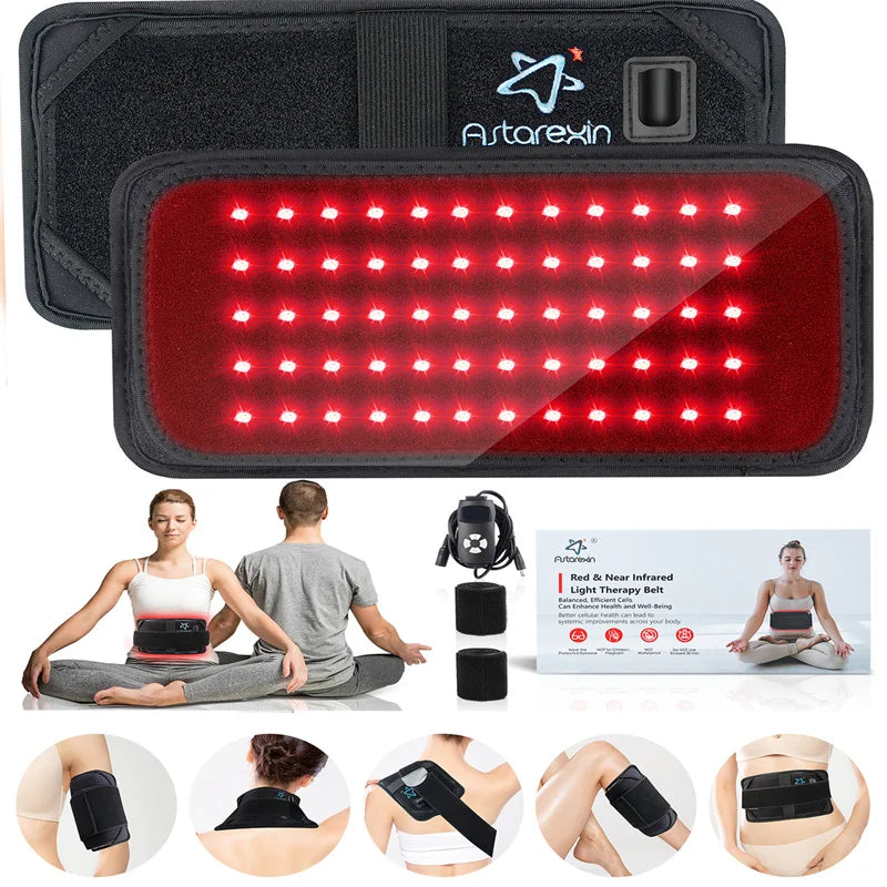 Body Slimming Infrared Red Light LED Healthcare Therapy Massager Belt Heating Pad Lumbar Back Waist Muscle Relief