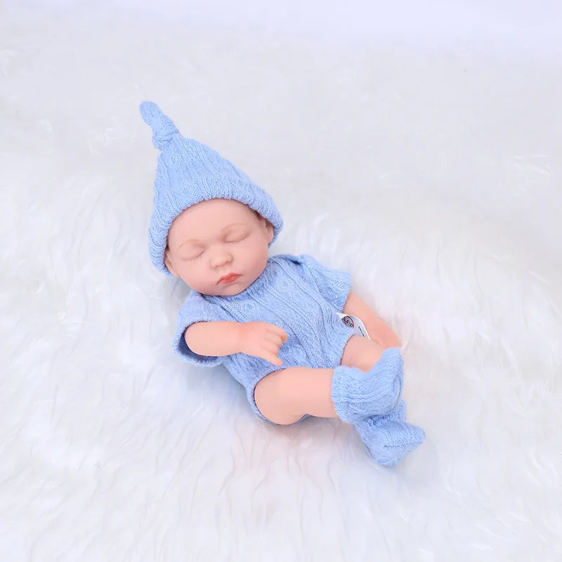 Cute Dress Up Silicone Baby Doll Toys Waterproof Vinyl Bebe Cute Mini Reborn Doll For Girls Birthday Great Gift 20cm