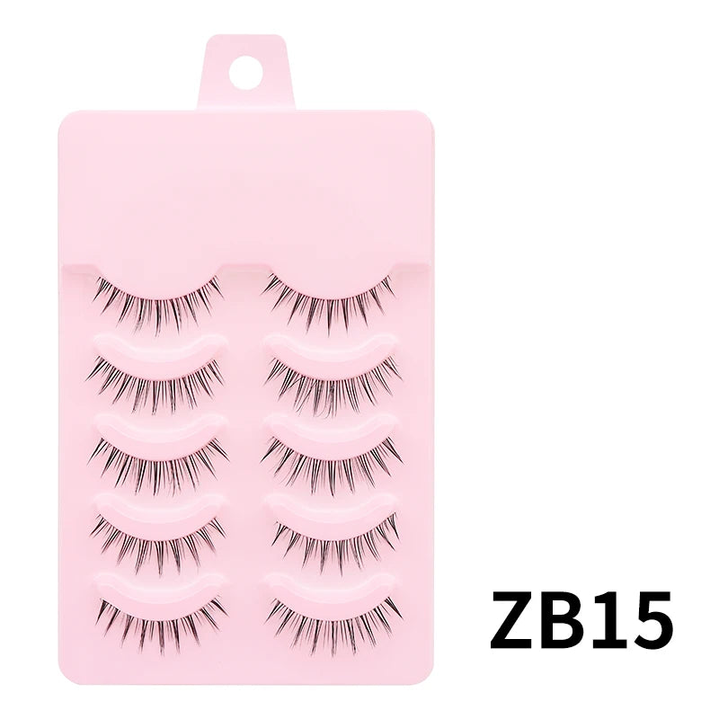 Wispy Manga Style Eyelashes Soft Natural Thick False Daily Eye Lashes Dating Makeup Eye Accessories 5 Pairs - 10pcs