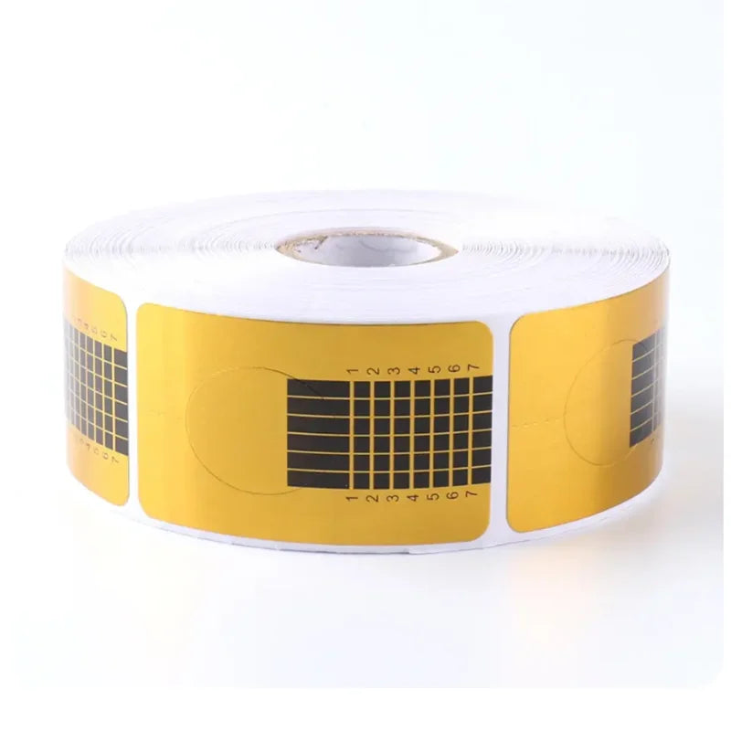 French Tips Nail Art Form Guide Stickers 100pcs Acrylic UV Nail Gel Tips Extension Forms Nail Building Curl Mold Manicure Guides