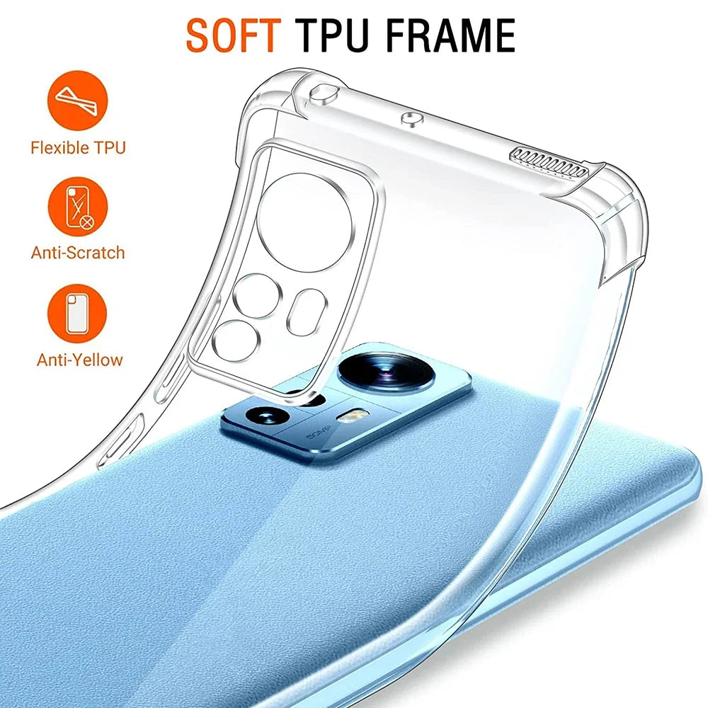 Clear TPU Silicone Phone Case for VIVO X90 X80 X70, V40 SE V23 V21, Y15S Y16 Y20 Y21 Y22 Y33 Y35 Y53 Y55 Protective Thin Shell Cover