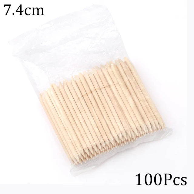 Cuticle Pusher Wooden Sticks for Nails Art Rhinestones Dotting Removal Manicure Pedicure Care Tools 50/100pcs