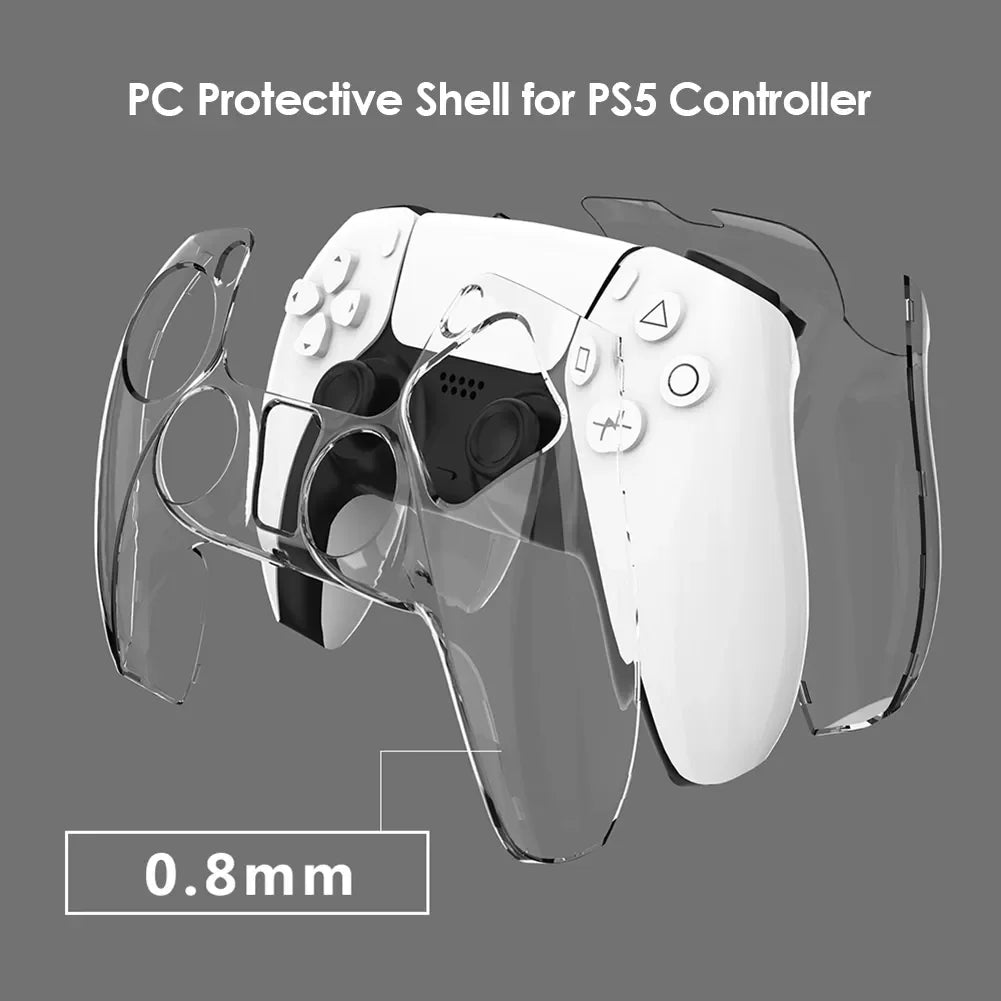 Ultra Slim Transparent Plastic Protector Case Cover Compatible with Sony Playstation 5 PS5 DualSense Controller Gamepad Clear Game Accessories