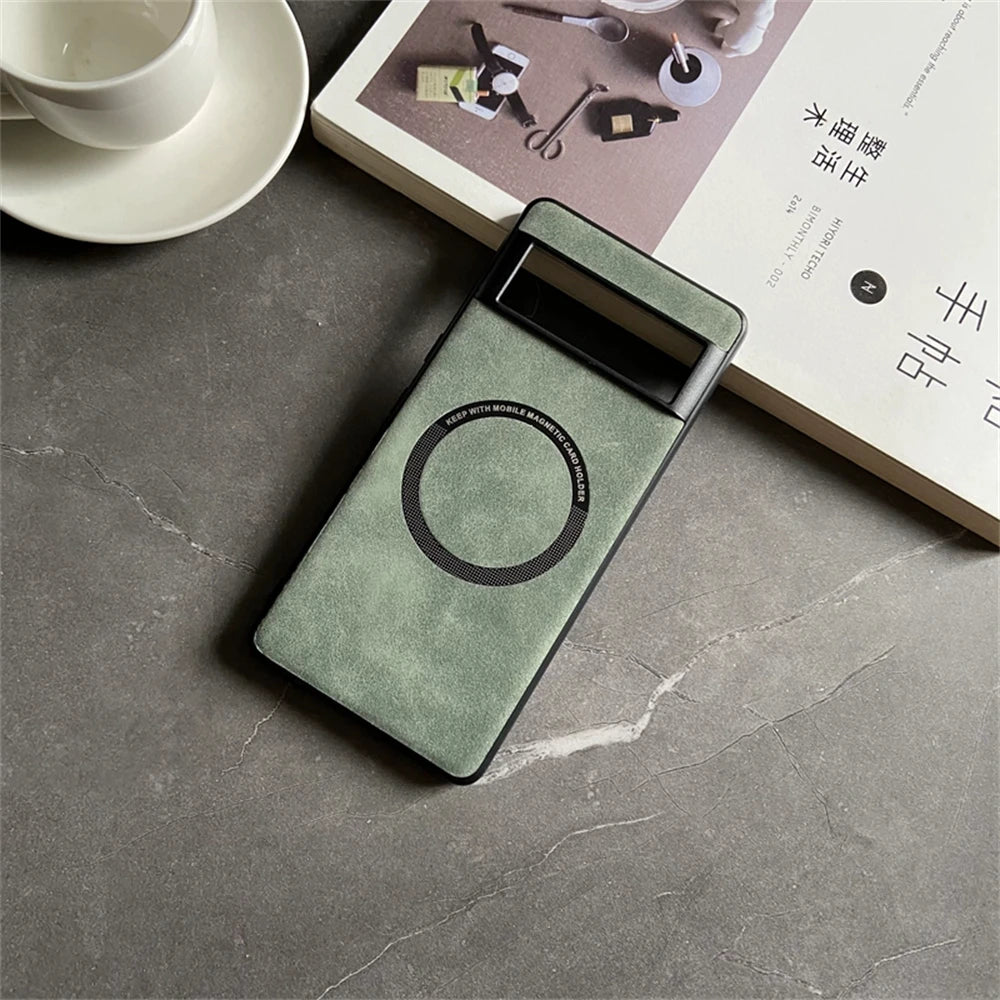 Shockproof Luxury Soft Leather Case For Google Pixel 9 7 8 Pro 6 XL 8A 7A 6A Magnetic Wireless Charging Magsafe Skin Feel Cover