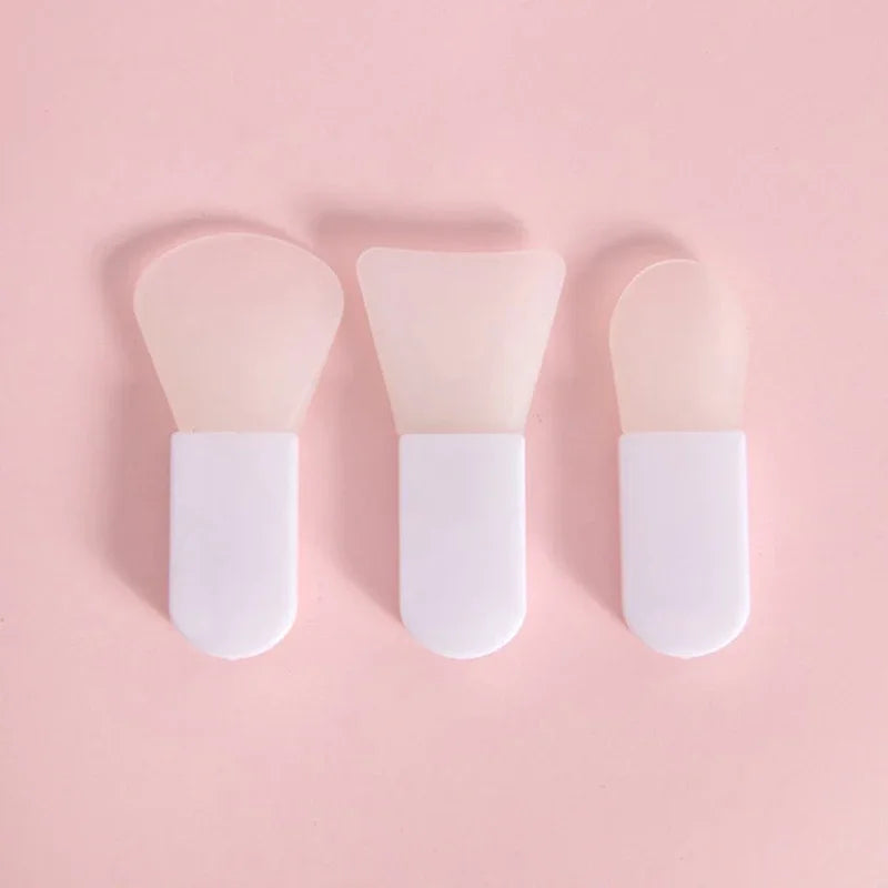 Silicone Facial Mask Brushes 3pcs Set for Face & Eye Cream Mud Mask Applicator Scraper Face Cleanse Brushes Travel Portable Skin Care Tools