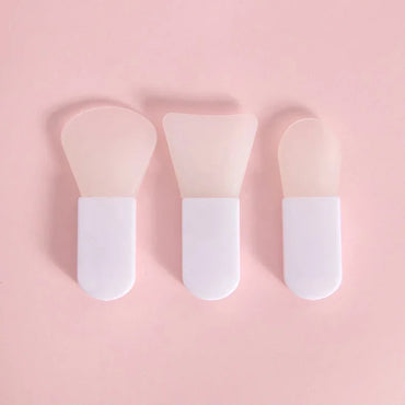 Silicone Facial Mask Brushes 3pcs Set for Face & Eye Cream Mud Mask Applicator Scraper Face Cleanse Brushes Travel Portable Skin Care Tools