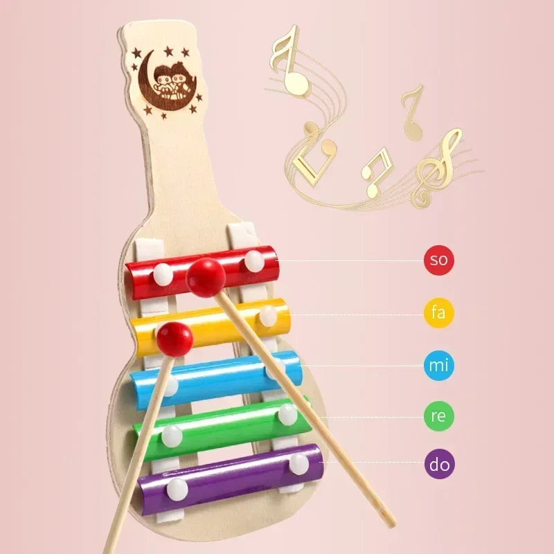 8 Tones Multicolor Wooden Xylophone Musical Instrument Toys For Baby Kids Wood Toy Accessories