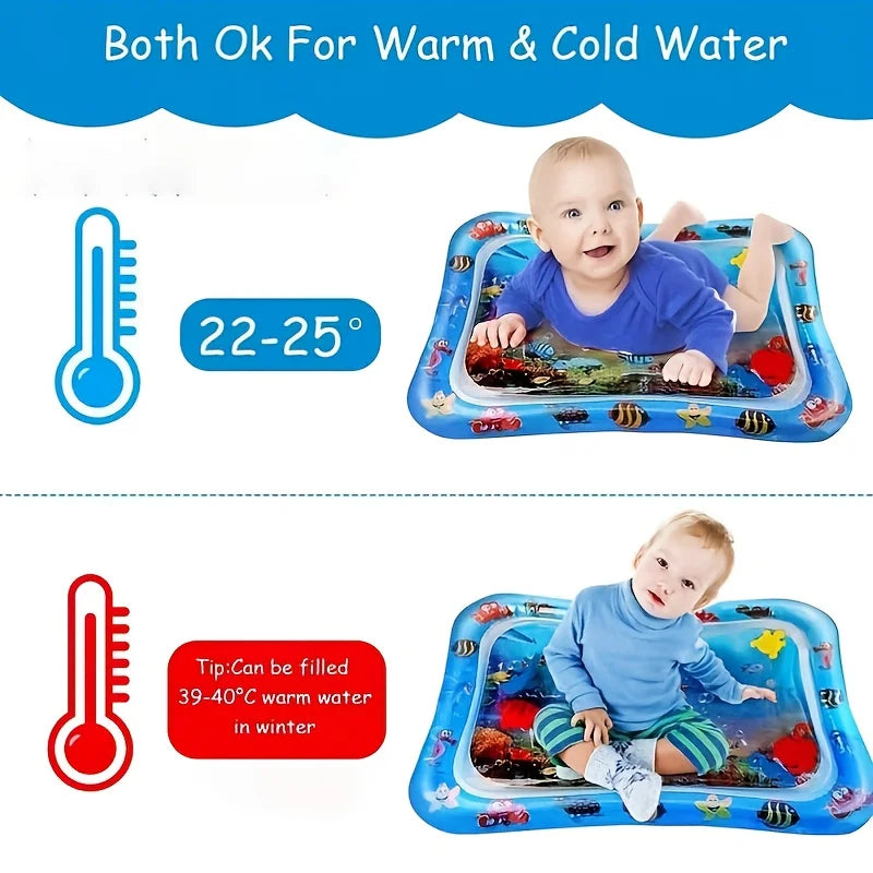 Inflatable Tummy Time Mat Premium Baby Water Play Mat for Infants and Toddlers Baby Toys Sensory Development, Strengthen your Baby's Muscles