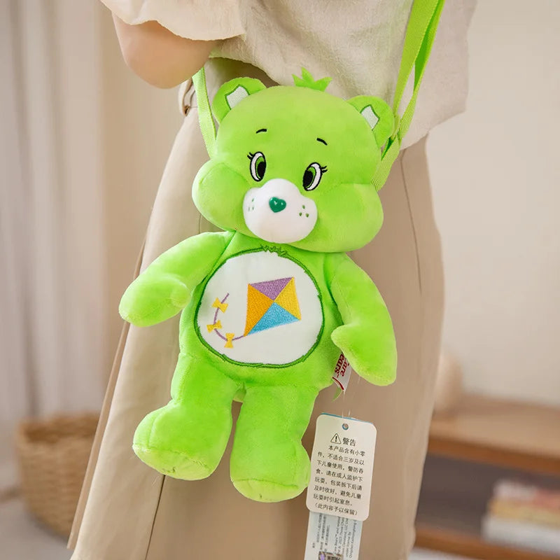 Popular Cute Care Bears Plush Backpack Kawaii Fashion Plushie Doll Girl's Children's Shoulder Bag Knapsack