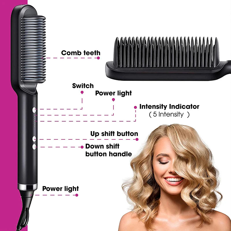 Professional Quick Heat Electric Multifunctional Hair Straightener Comb Hairstyle Brush Personal Care Accessory