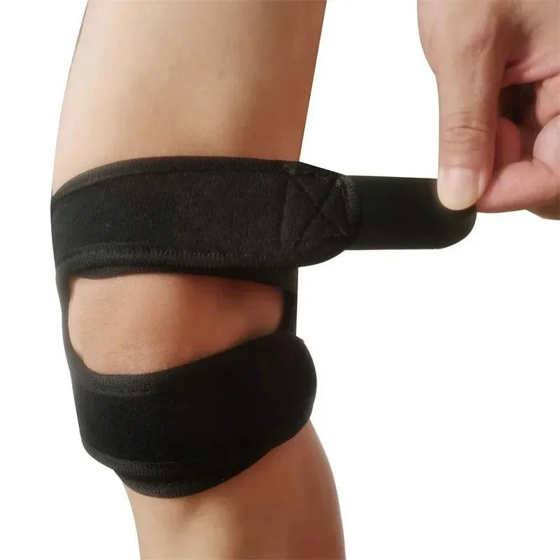 Elastic Knee Strap Wrap Sleeve Support Bandage Pad Braces Knee Hole Kneepad Safety Basketball Tennis Cycling 1pc
