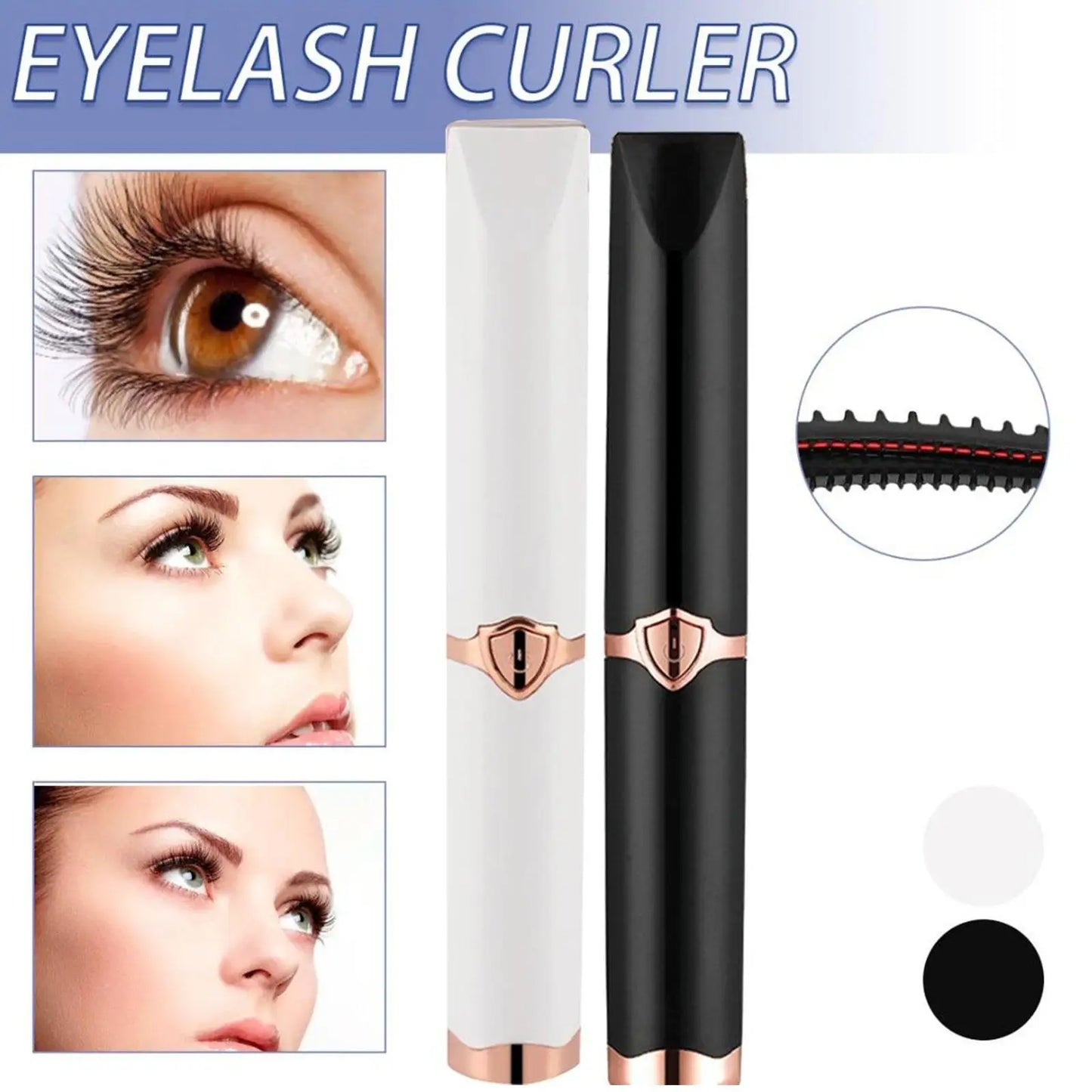 Electronic USB Portable 3 Temperature Mode Heated Eyelashes Curling Tool Comb Natural Fake Eye Lash Curler Beauty Care Tool