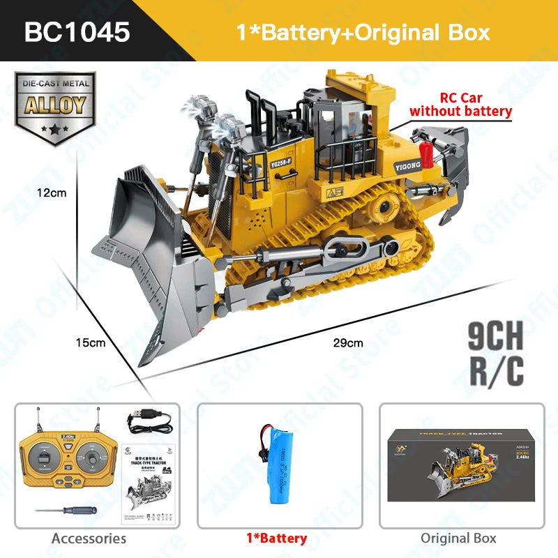 Remote Control Excavator Bulldozer Dump Truck RC Models 2.4G Car Toys Professional Quality Alloy Plastic Simulation Construction Vehicles