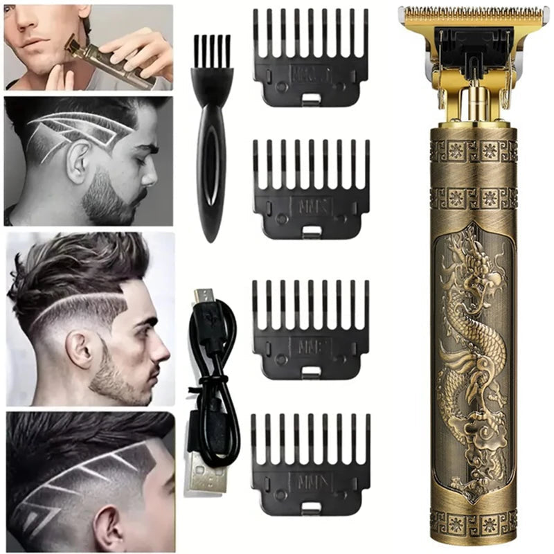 Professional Electric Grooming Kit Hair Clipper Beard Trimmer USB Cordless Haircut Trim Machine