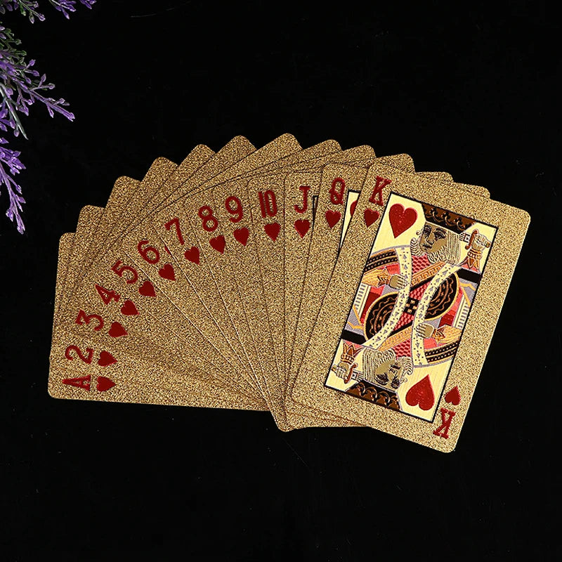 Black and Gold Playing Cards Set Waterproof Poker Blackjack Game Gift Plastic Box High Quality Collection