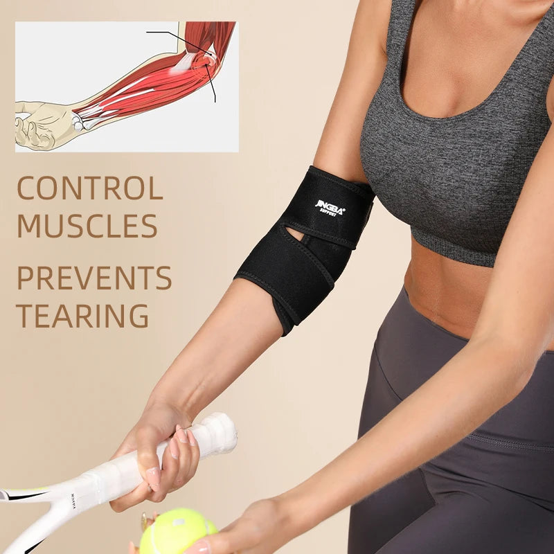 Comfortable Neoprene Elbow Support Strap for Men and Women - Adjustable Sports Fitness Brace Protector