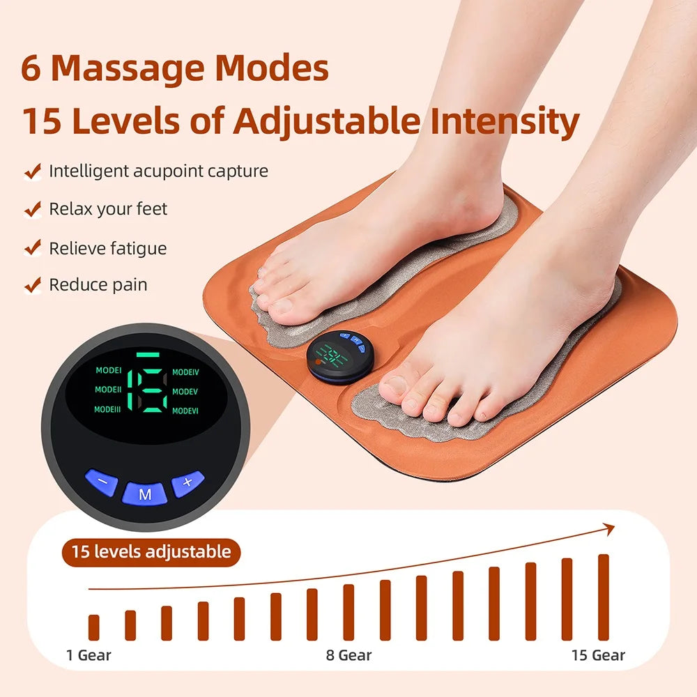 Electric Smart Vibrations 3D Foot Pad Massager Improve Blood Circulation Relax Muscles Slim Legs Rechargeable Foot Care Device