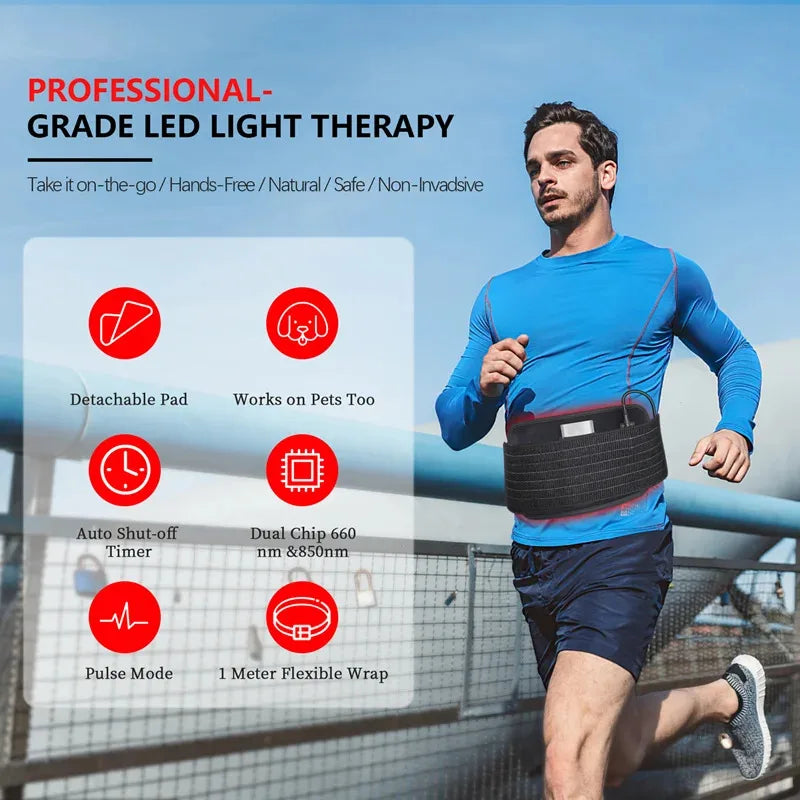 Body Slimming Infrared Red Light LED Healthcare Therapy Massager Belt Heating Pad Lumbar Back Waist Muscle Relief