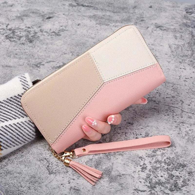 Beautiful Fashion Zipper Women's Wallets Long Purses Handbags Coin Purse Cards Holder PU Leather Billfold Wallet