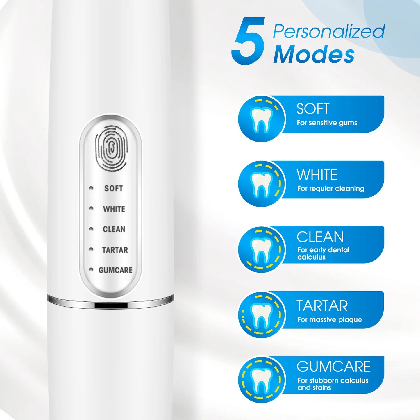 Electric Ultra Sonic Dental Teeth Care System Calculus Plaque Tartar Remover Irrigator Toothbrush with Multiple Heads Cleaning Device Whiter Cleaner Teeth