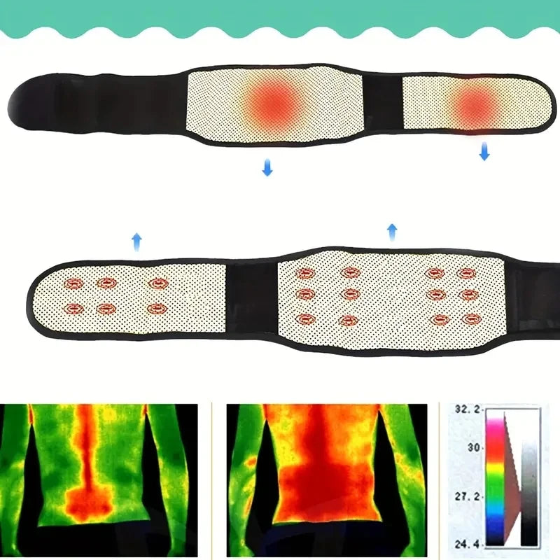 Adjustable Self-Heating Magnetic Therapy Back And Waist Massager Belt Waist Massage Support Belt Body Care