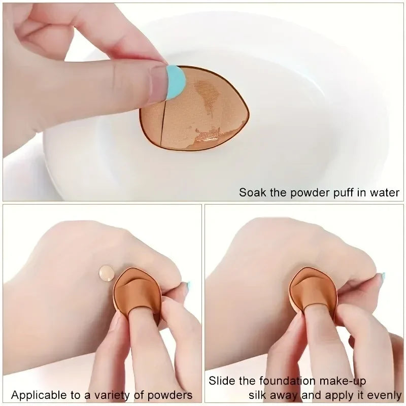 Convenient Mini Finger Puff Makeup Sponges Foundation Small Air Cushion Powder Face Concealer BB Cream Cosmetic Applicator Makeup Tools