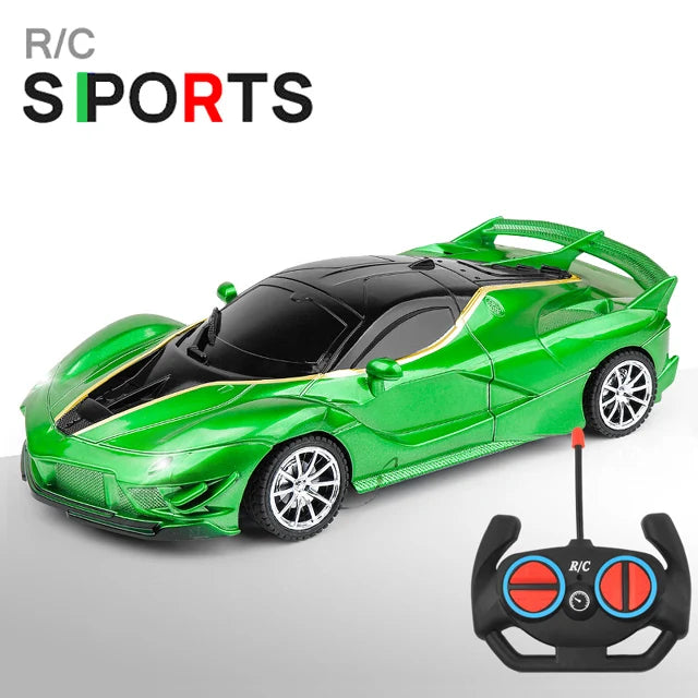 RC Racing Car with LED Lights 2.4G Radio Remote Control 1/18 Scale Sports Cars For Children Racing Drive Vehicle Drift Boys Girls Toys