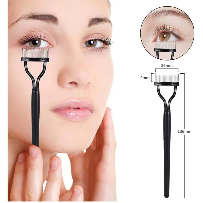 Stainless Steel Eyelash Separator Brush Comb Straighten Eyelashes for Easy Curling and Mascara Application Makeup Tool