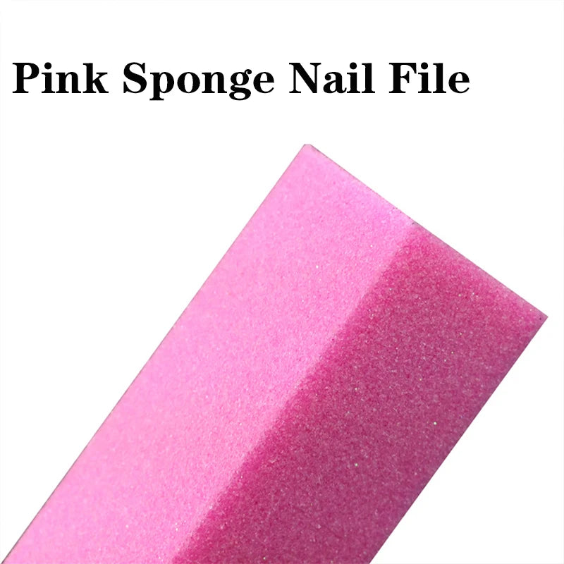 Manicure Pedicure Buffing Sanding Files Block Care Sponge Pink Buffer Grinding Polishing Nail Art Tools 10pcs