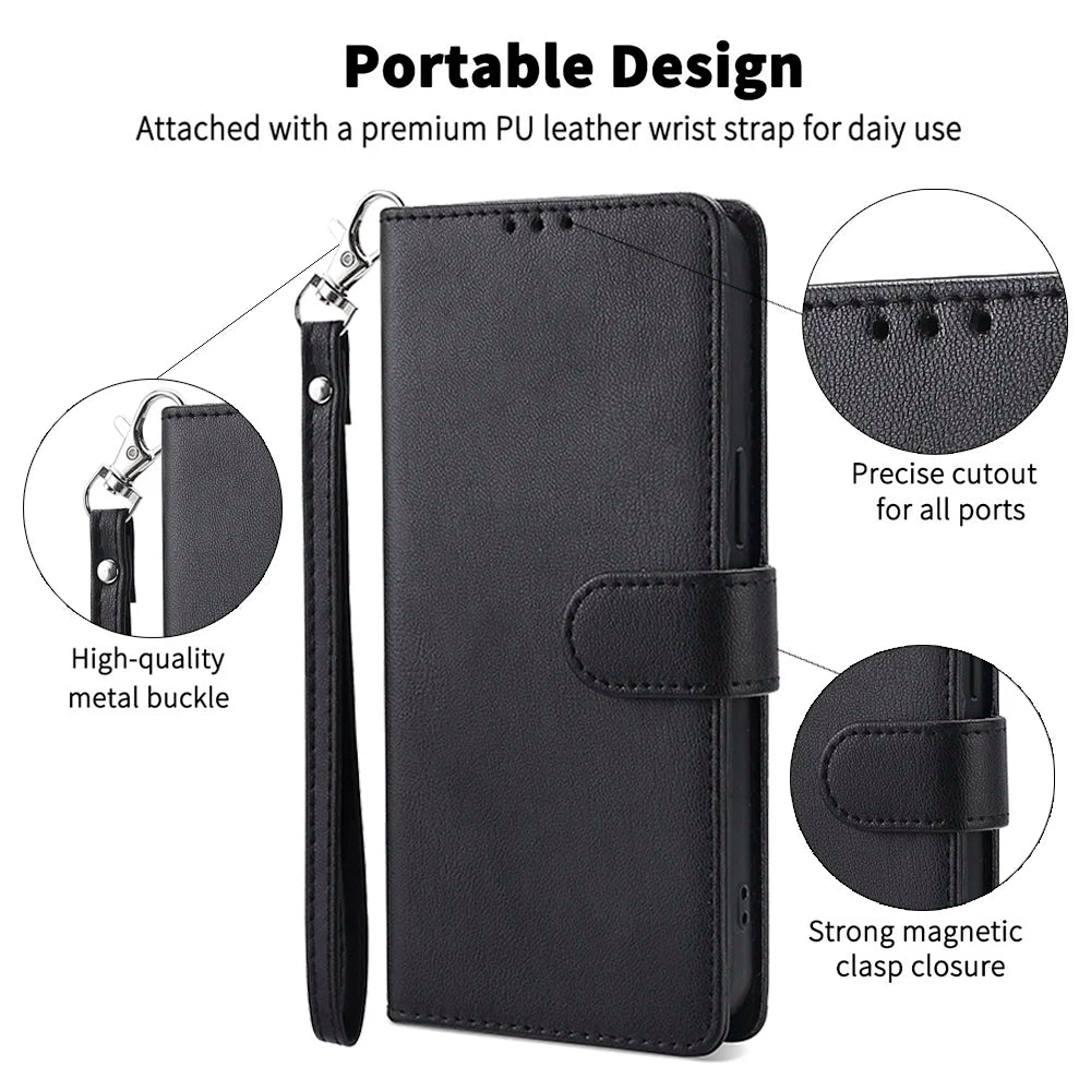 Deluxe Leather Wallet Phone Case for ZTE Blade A72 A71 A53 A52 A32 A31 A3 2019 V2020 Lite L8 L9 V30 V40 Vita V41 Smart Stand Function Multiple Card Slots Magnetic Flip Protective Cover