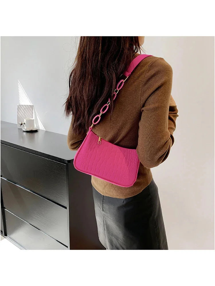 Fashion Style Wool Fiber Small Square Bag Purse Stone Pattern Shoulder Creative Bags for Women